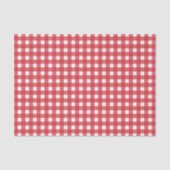 Rustieke Gingham Rode Witte Kerst Tissuepapier (Voorkant)