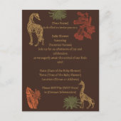 Rustieke Giraffe Bruin Bloemen Briefkaart (Voorkant)