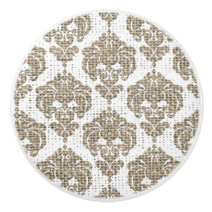 Rustieke Glamour Jute Koninklijke Damast Chic Mode Keramische Knop