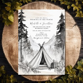 Rustieke Glamping Camping Mountain Forest bruiloft Kaart