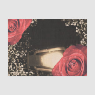 Rustieke gloedlantaarn vintage rode rozen schuur h tissuepapier