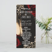 Rustieke Glow Lantaarn & Rode Rozen Wedding Progra Programma (Staand voorkant)