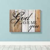 Rustieke God gaf me je schilderij Canvas Afdruk (Insitu (Houten vloer))