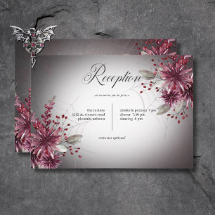 Rustieke Gothic Black & Bourgogne Halloween Recept Informatiekaartje