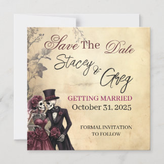 Rustieke Gotische Skeleton Wedding Magnetische Uitnodiging