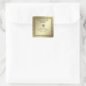 rustieke gouden bijenhoningpot vierkante sticker (Tas)