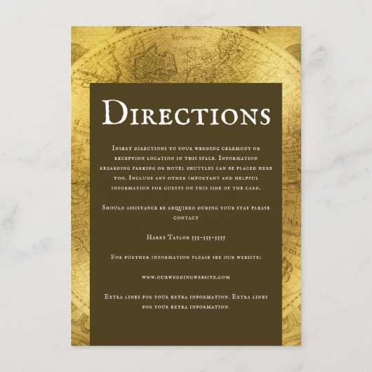 Rustieke gouden bruiloft informatiekaartje (Achterkant)