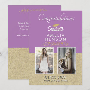 Rustieke Gouden Ornament Afgestudeerde 2 Foto Afst Kaart