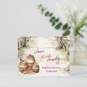 Rustieke Grapevine-geïnspireerde wijnmakerij bruil Briefkaart (Staand voorkant)