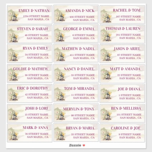 Rustieke Grapevine Wedding Guest Adresetiketten Sticker (Vel)