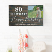 Rustieke Grappige 80 Dus wat 80e verjaardag Party Spandoek (Insitu)