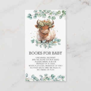 Rustieke Greenery Highland Koe boeken voor Baby Informatiekaartje