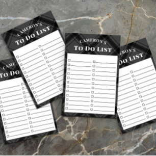 Rustieke grijs geruite om te doen lijst post-it® notes