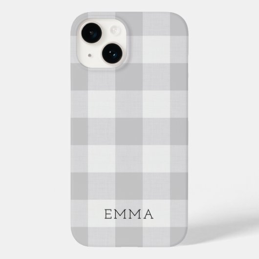 Rustieke Grijze Buffel Check Monogram Case-Mate iPhone Case (Achterkant)