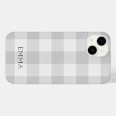 Rustieke Grijze Buffel Check Monogram Case-Mate iPhone Case (Achterkant (horizontaal))