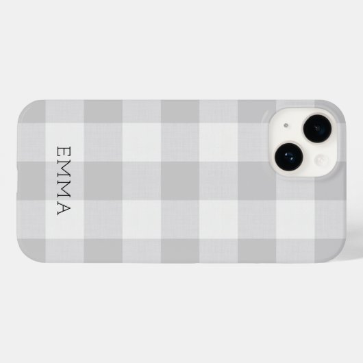 Rustieke Grijze Buffel Check Monogram Case-Mate iPhone Case (Achterkant (horizontaal))