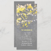 Rustieke Grijze en Gele takken Trouwprogramma's Programma (Voorkant / Achterkant)