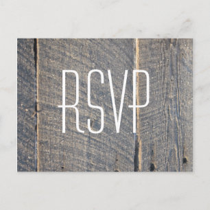 rustieke grijze schuur hout land bruiloft RSVP Uitnodiging Briefkaart