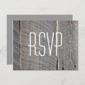 rustieke grijze schuur hout land bruiloft RSVP Uitnodiging Briefkaart (Voorkant / Achterkant)