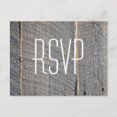 rustieke grijze schuur hout land bruiloft RSVP Uitnodiging Briefkaart (Voorkant)