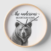 Rustieke Grizzly Beer Huis Decoratie Monogram (Voorkant)