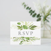 Rustieke groen bruiloft RSVP Briefkaarten (Staand voorkant)