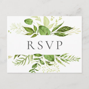 Rustieke groen bruiloft RSVP Briefkaarten
