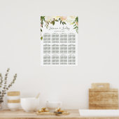 Rustieke Groene Bloemige Trouw Zittijd Grafiek Poster (Keuken)