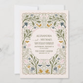 Rustieke groene bossen Fern bruiloft Kaart (Voorkant)