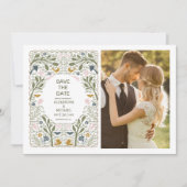 Rustieke groene bossen Fern bruiloft Save The Date (Voorkant)