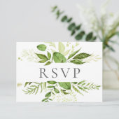 Rustieke Groene Bruiloft RSVP Kaarten met Maaltijd Kaartje (Staand voorkant)