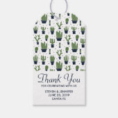 Rustieke Groene Cactus Desert Patroon Bruiloft Cadeaulabel (Voorkant)