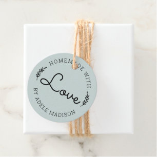 Rustieke groene decoratie, met liefde handgemaakt bedankjes labels