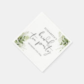 Rustieke groene elegante script bruiloft theeparti servet (Hoek)