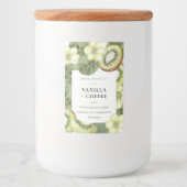 Rustieke Groene Kiwi Fruit Waterverf Fruitige Kaar Voedselcontainer Etiket (Voorkant)