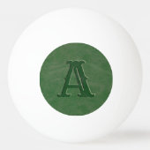 Rustieke Groene Lederen Textuur Monogram Initiaal  Pingpongballen (Voorkant)
