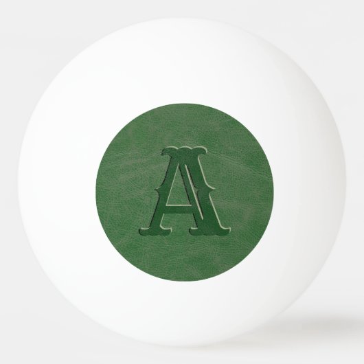 Rustieke Groene Lederen Textuur Monogram Initiaal  Pingpongballen (Achterkant)