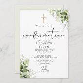 Rustieke Groene Monogram Bevestiging Kaart (Voorkant / Achterkant)