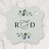 Rustieke Groene Monogram Bruiloft Bedankt Bedankjes Labels (Achterkant)