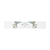 Rustieke Groene Monogram Bruiloft Uitnodigingen Wikkel (Vlak)