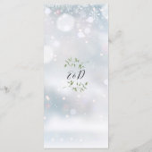 Rustieke groene monogram winter bruiloft diner menu (Achterkant)