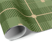 Rustieke groene ruit cadeaupapier (Rol Hoek)