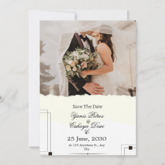 Rustieke Groene Save the Date Trouw Uitnodiging