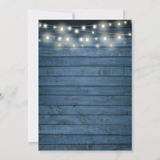 Rustieke groene slingerlichten bruidsmeisjes lunch kaart (Achterkant)