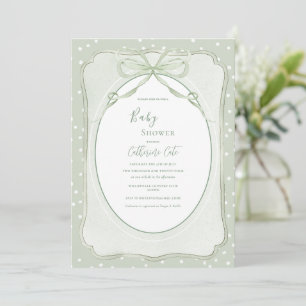 Rustieke groene vintage baby shower kaart