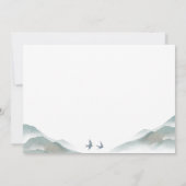 Rustieke groene waterverf bergdeken bedankkaart (Achterkant)