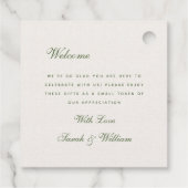 Rustieke groene zomer bos bruiloft gunst Labels (Achterkant)