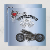 Rustieke grunge Motorcyle Biker Bruiloft Aankondiging (Voorkant / Achterkant)