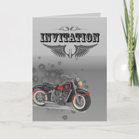 Rustieke grunge Motorcyle Biker Bruiloft Bedankkaart (Voorkant)