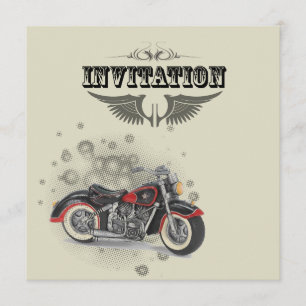 Rustieke grunge Motorfiets Biker Bruiloft Aankondiging